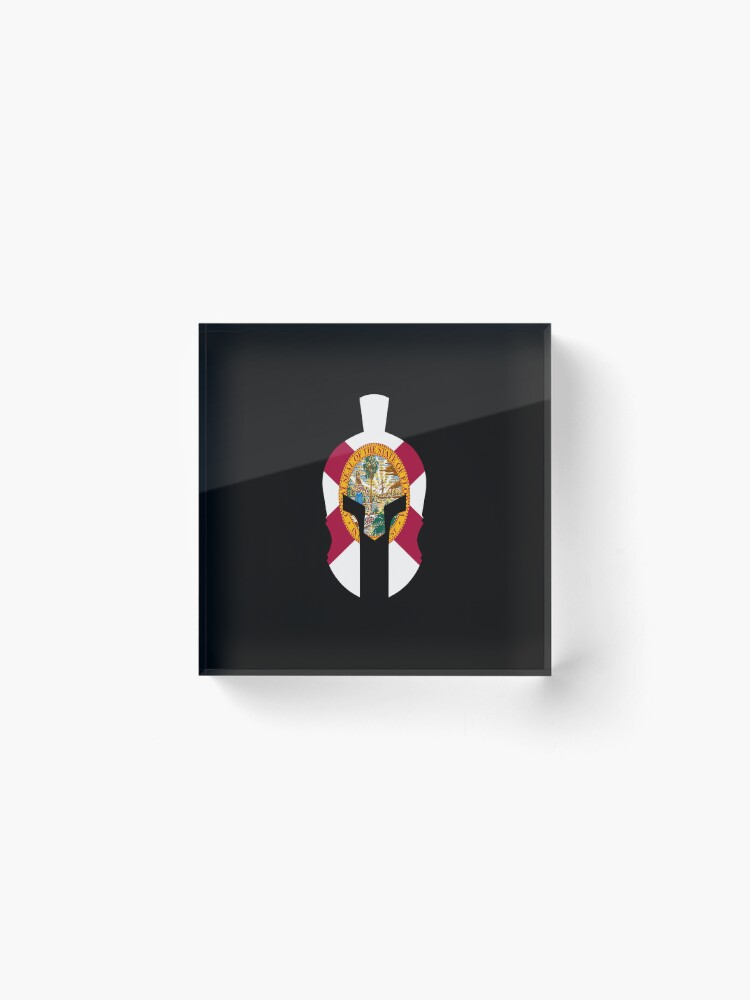 Alternate view of State Of Florida Flag Spartan Helmet - Cool Florida Acrylic Block
