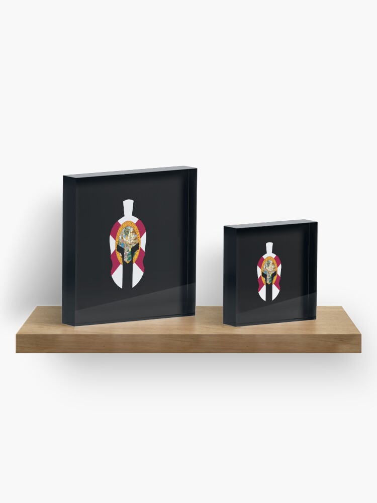 Alternate view of State Of Florida Flag Spartan Helmet - Cool Florida Acrylic Block