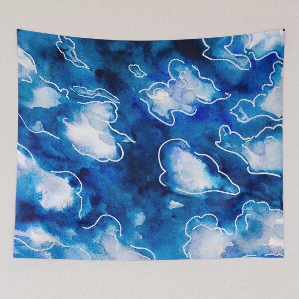Item preview, Clouds line art with watercolour designed and sold by Chantellearts.