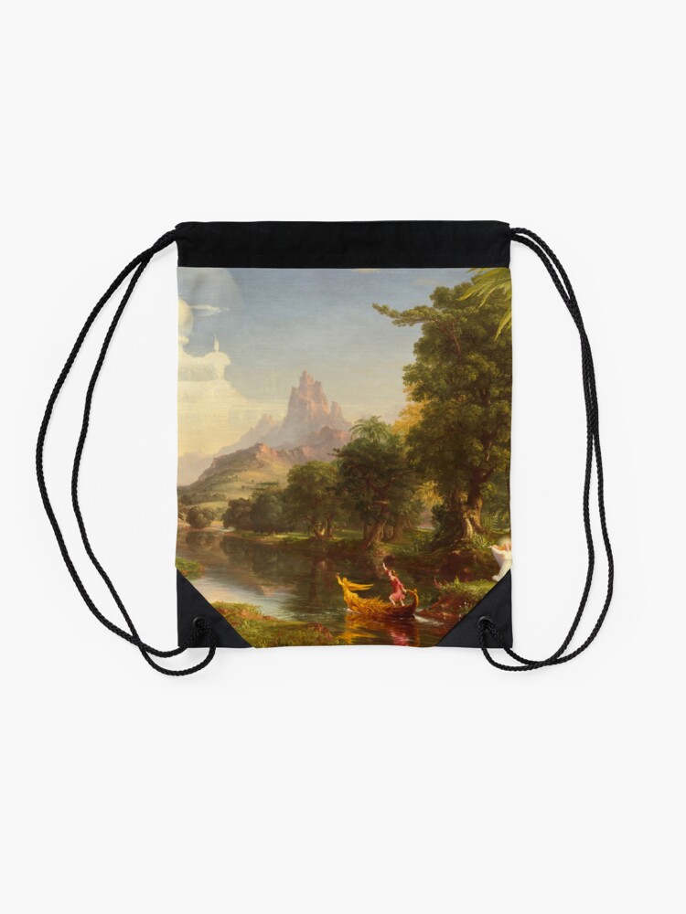Alternate view of The Voyage of Life Youth Painting by Thomas Cole Drawstring Bag