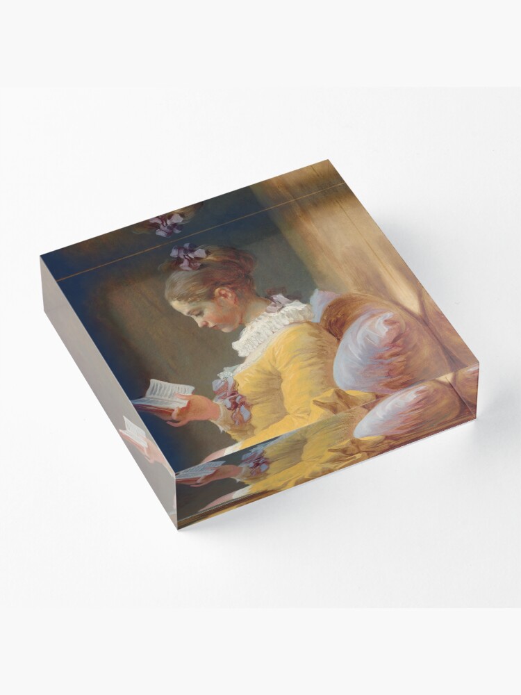 Alternate view of Young Girl Reading Painting by Jean-Honoré Fragonard Acrylic Block