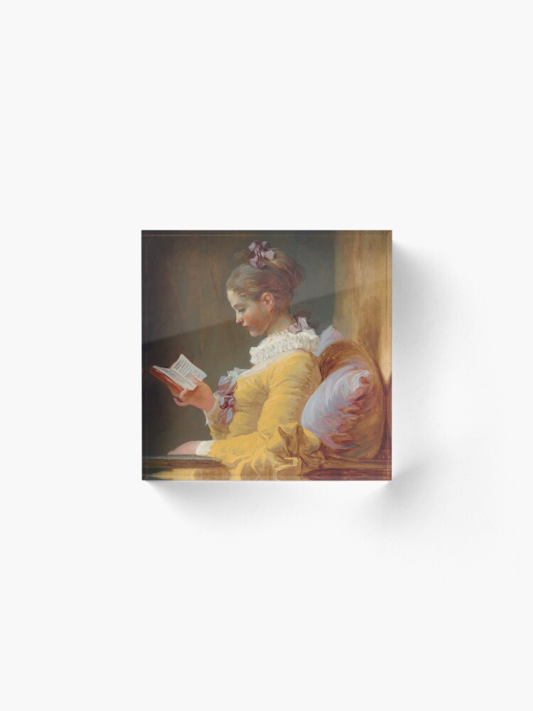 Alternate view of Young Girl Reading Painting by Jean-Honoré Fragonard Acrylic Block