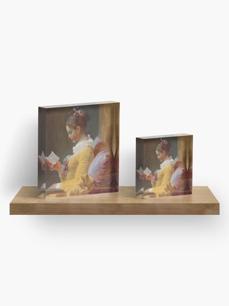Alternate view of Young Girl Reading Painting by Jean-Honoré Fragonard Acrylic Block