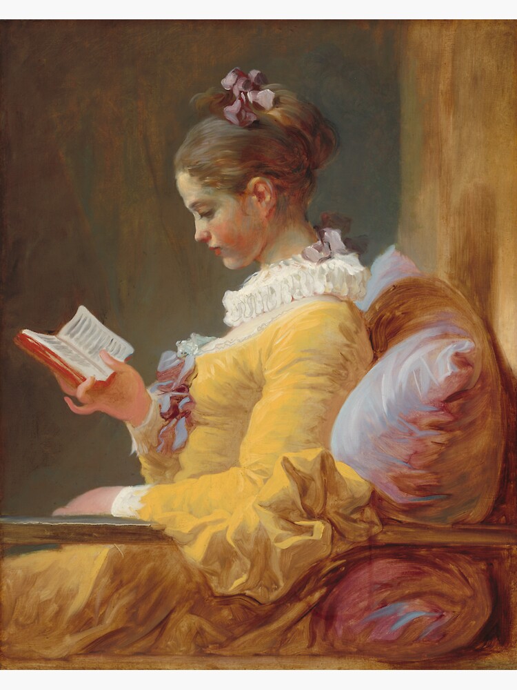 Young Girl Reading Painting by Jean-Honoré Fragonard by podartist