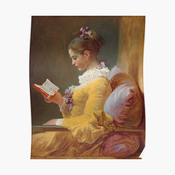 Young Girl Reading Painting by Jean-Honoré Fragonard Poster