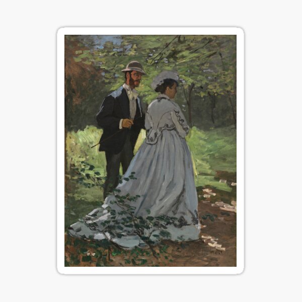 Bazille and Camille Painting by Claude Monet Sticker