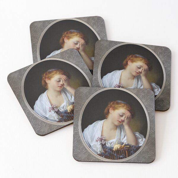 Item preview, A Girl With A Dead Canary by Jean-Baptiste Greuze Remastered Xzendor7 Classical Fine Art Old Masters Reproductions designed and sold by Xzendor7 Digital Art Creations.