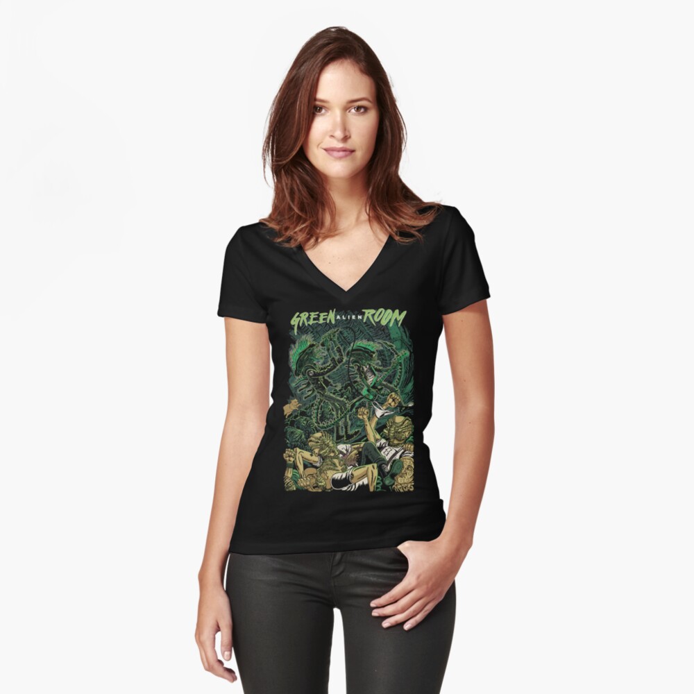 Item preview, Fitted V-Neck T-Shirt designed and sold by gengiskahn.