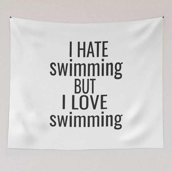 Item preview, Funny Swimming Love And Hate Relationship designed and sold by ASSOUKI9.
