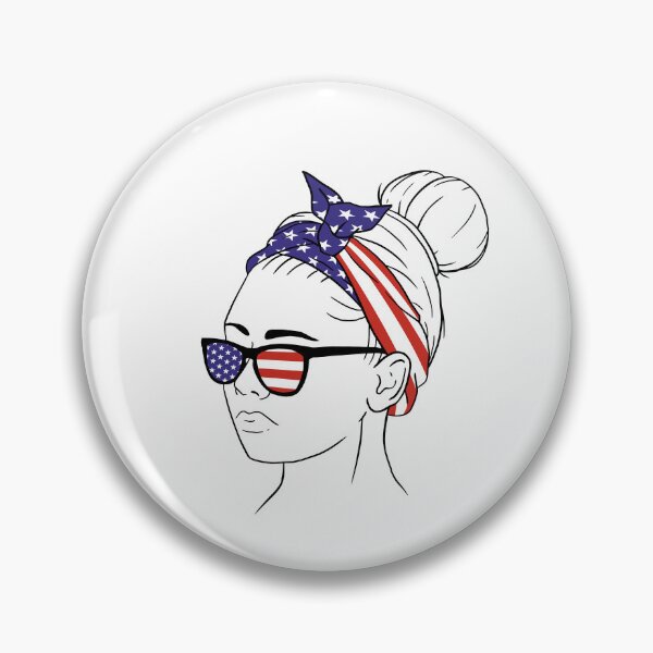 Item preview, american-flag-bandana-girl-design  t-shirts designed and sold by JAMALSTORE92.