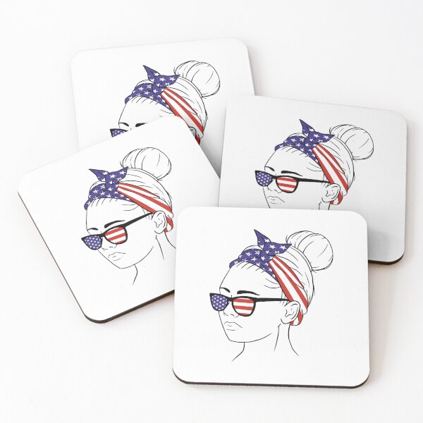 Item preview, american-flag-bandana-girl-design  t-shirts designed and sold by JAMALSTORE92.