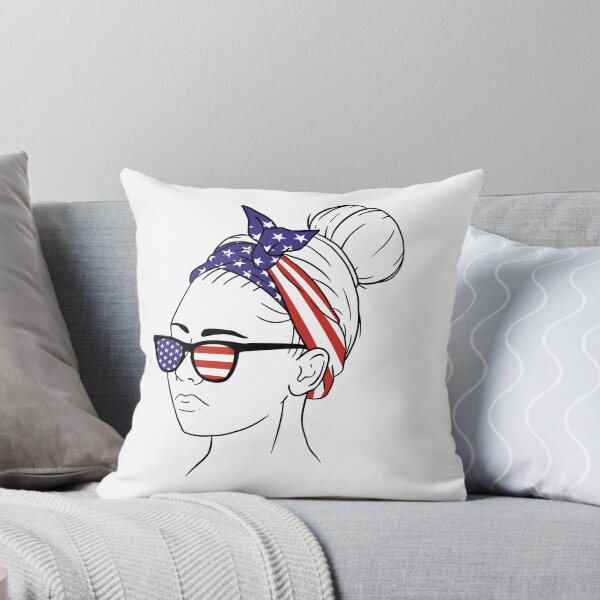 Item preview, american-flag-bandana-girl-design  t-shirts designed and sold by JAMALSTORE92.