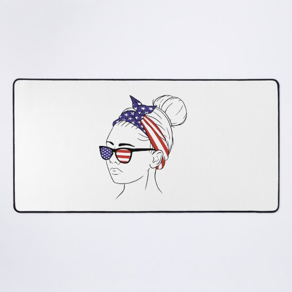 Item preview, american-flag-bandana-girl-design  t-shirts designed and sold by JAMALSTORE92.