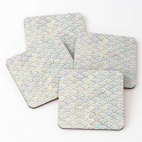 Item preview, Japanese holographic print with Seigaiha pattern designed and sold by VectoriasSecret.