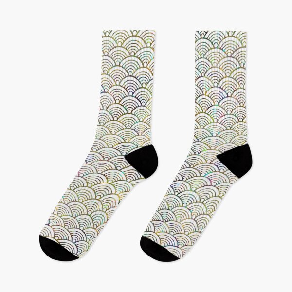 Item preview, Japanese holographic print with Seigaiha pattern designed and sold by VectoriasSecret.