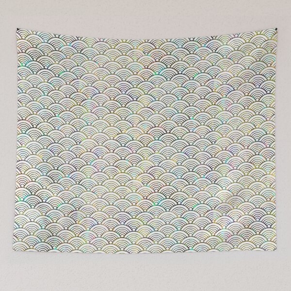 Item preview, Japanese holographic print with Seigaiha pattern designed and sold by VectoriasSecret.