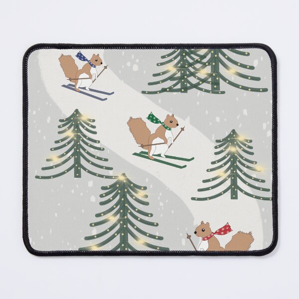 Item preview, Skiing Christmas Squirrels designed and sold by HayleyHalo.