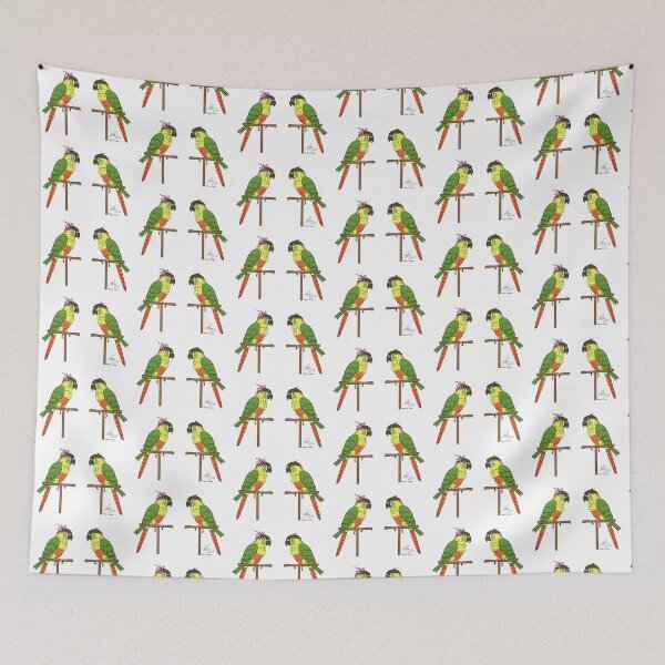 Item preview, Crazy Bird Person with Green Cheeked Conures designed and sold by Laughing Parrot Studio.