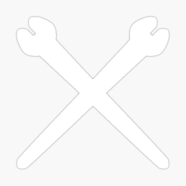 "Crossed White Spud Wrenches " Sticker for Sale by HappyHorn Redbubble
