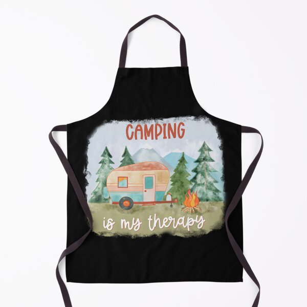 Item preview, Camping Is My Therapy, Retro Vintage Camper in the Forest or Woods designed and sold by PrintedKat.