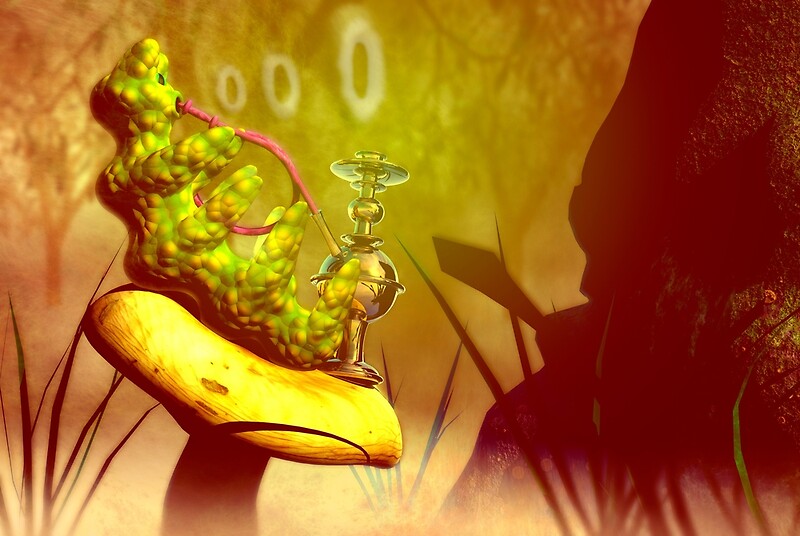 "Hookahsmoking caterpillar from "Alice in Wonderland"" Posters by