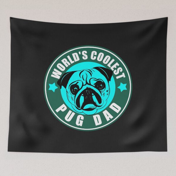 Item preview, World's Coolest Pug Dad Ever Pug Head Illustration designed and sold by Pugstuff.