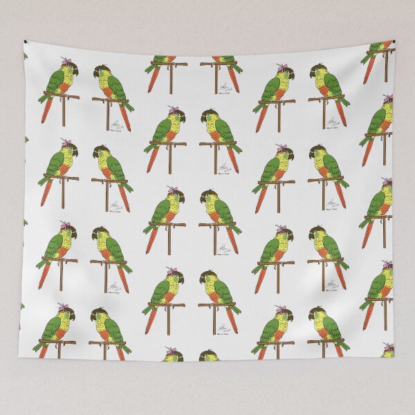 Item preview, Crazy Bird Man with Green Cheeked Conures designed and sold by Laughing Parrot Studio.