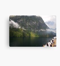 Milford sound from the ship Canvas Print