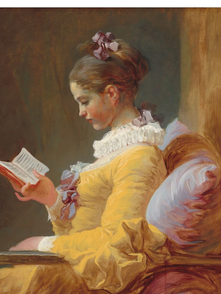 Young Girl Reading Painting by Jean-Honoré Fragonard by podartist