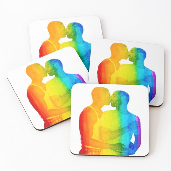Item preview, Rainbow Gay Men Kiss for Celebrating LGBTQ Pride designed and sold by SteamParliament.