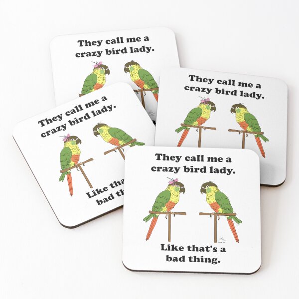 Item preview, Crazy Bird Lady with Green Cheeked Conures designed and sold by Laughing Parrot Studio.