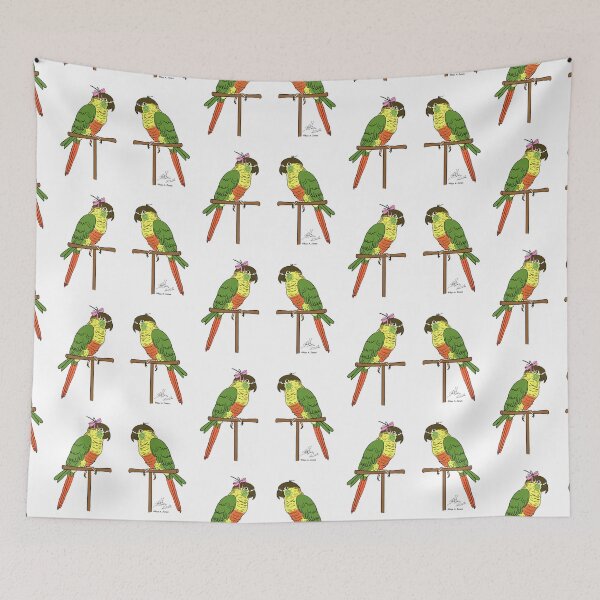 Item preview, Crazy Bird Lady with Green Cheeked Conures designed and sold by Laughing Parrot Studio.