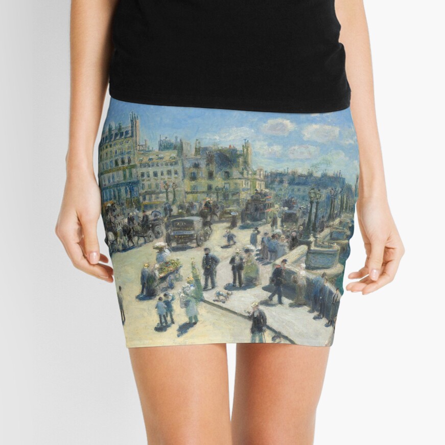 Pont Neuf Paris Painting by Auguste Renoir Mini Skirt