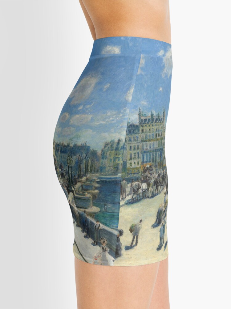Alternate view of Pont Neuf Paris Painting by Auguste Renoir Mini Skirt