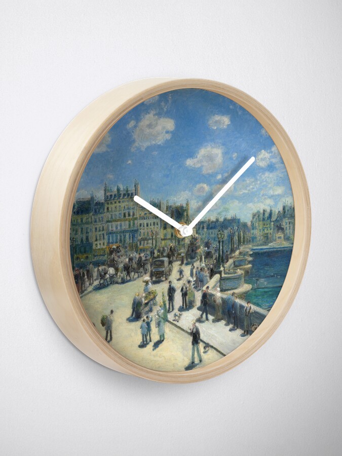 Alternate view of Pont Neuf Paris Painting by Auguste Renoir Clock