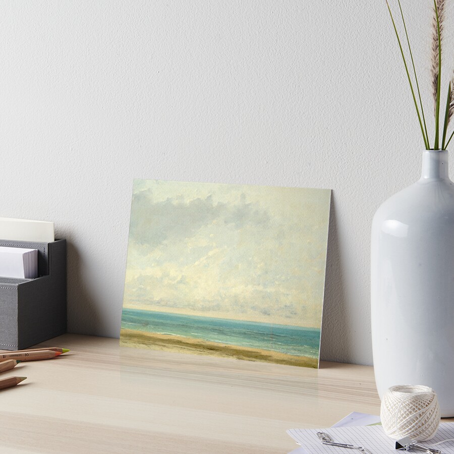 Calm Sea Oil Painting by Gustave Courbet Art Board Print