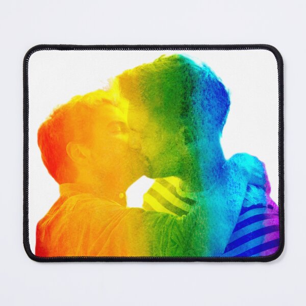 Item preview, Rainbow Gay Men Kissing for Celebrating LGBTQ Pride designed and sold by SteamParliament.