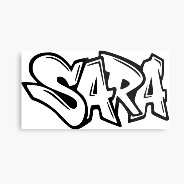 Sara - Diseño de nombre de graffiti Lámina metálica