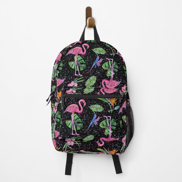 Item preview, Flamingo Party on Black Background designed and sold by MarcyBrennanArt.