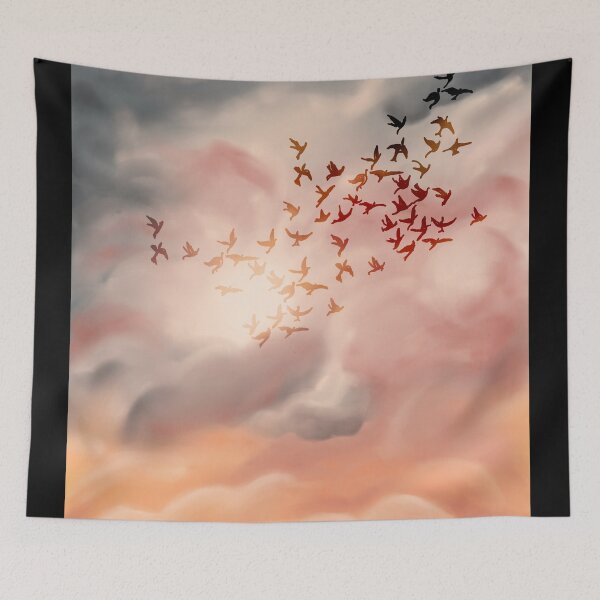 Item preview, Birds in the clouded sky designed and sold by AllWeronika-03.