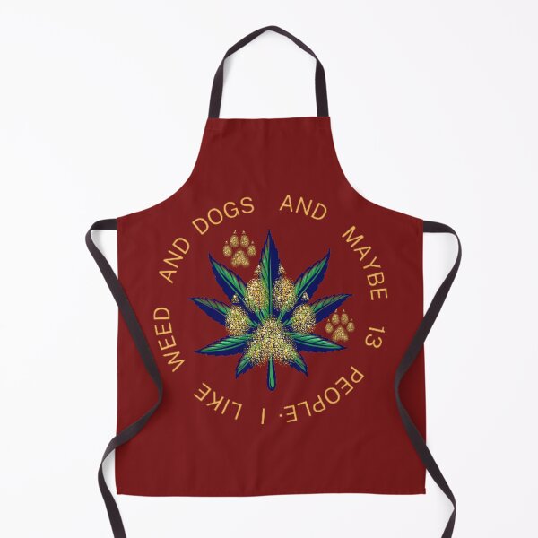 Item preview, I Like Dogs And Weed And Maybe 13 People loves Cannabis Marijuana Leaf Gold designed and sold by BestDesignbySof.
