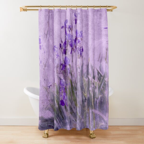 Purple Irises Shower Curtain