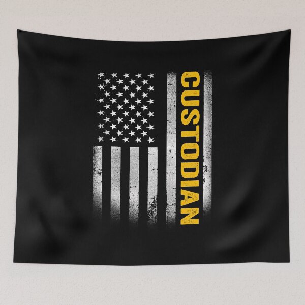 Item preview, custodian Dad American Flag, Vintage USA custodian American Flag, custodian Dad Mens Womens Girls Christmas Fathers Day Gift designed and sold by xlnv.