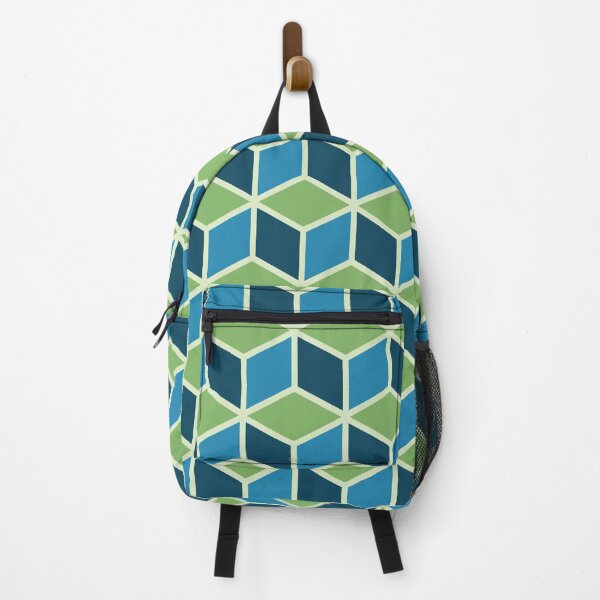 Item preview, Geometric Cube Pattern 132 Blue Green and Beige designed and sold by tonymagnerart.