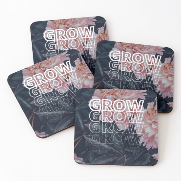 Item preview, GROW (above) - Dreamy Floral Background, Orange Shaded Flowers designed and sold by AliceSLee.