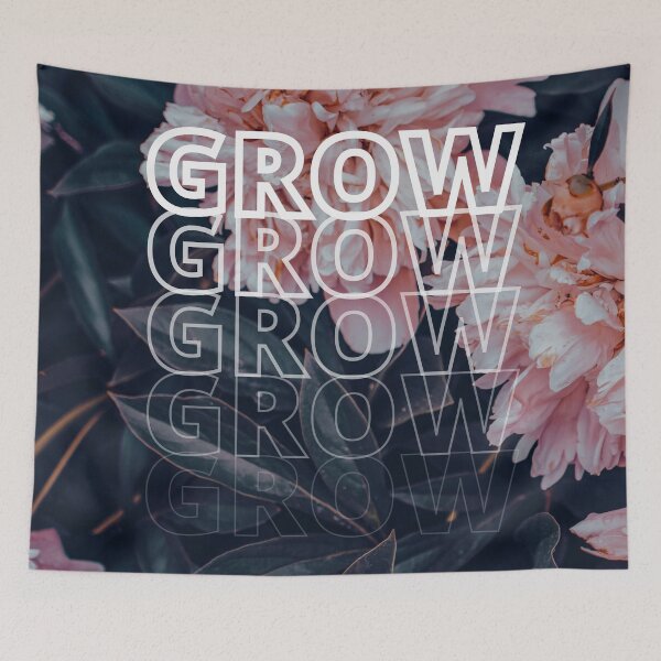Item preview, GROW (above) - Dreamy Floral Background, Orange Shaded Flowers designed and sold by AliceSLee.