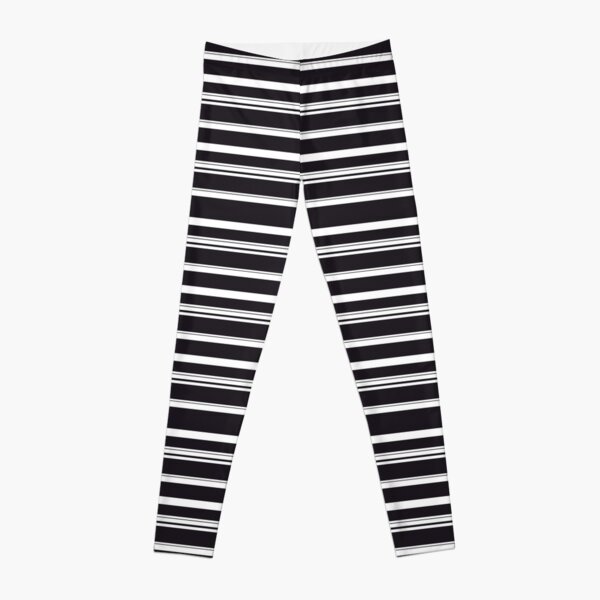 Black White Stripes Leggings for Sale