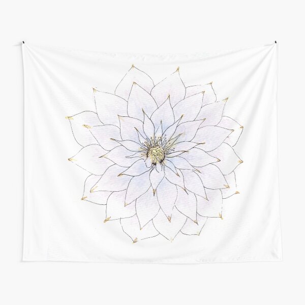 Belle of Woking Clematis Nature Illustration Tapestry