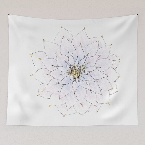 Item preview, Belle of Woking Clematis Nature Illustration designed and sold by growbmore.