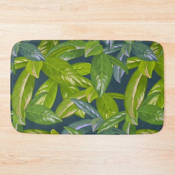 Item preview, Tropical pattern with madder family leaves. The Rubiaceae plant on dark blue background designed and sold by hmorena.